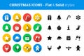 Christmas icon set Ã¢â¬â flat and solid style Royalty Free Stock Photo